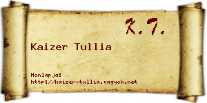 Kaizer Tullia névjegykártya